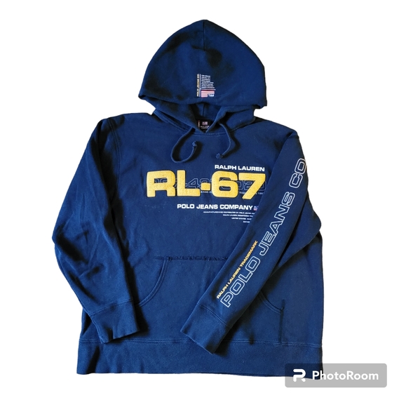 Polo Ralph Lauren RL- 67 Hoodie Sweatshirt - Size L - Picture 1 of 7